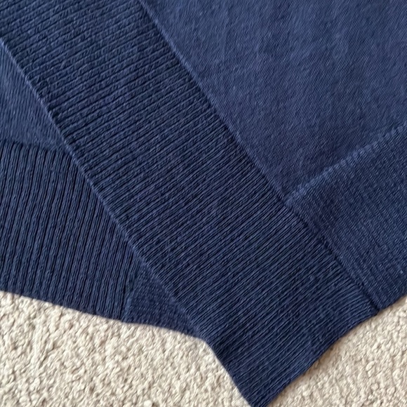 Eileen Fisher Navy Blue Open Cardigan Merino Wool - Picture 3 of 7